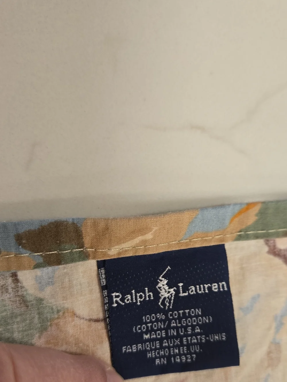 Ralph Lauren Floral Cotton Sateen Bedding in Seafoam, Cream, Pink and Blue